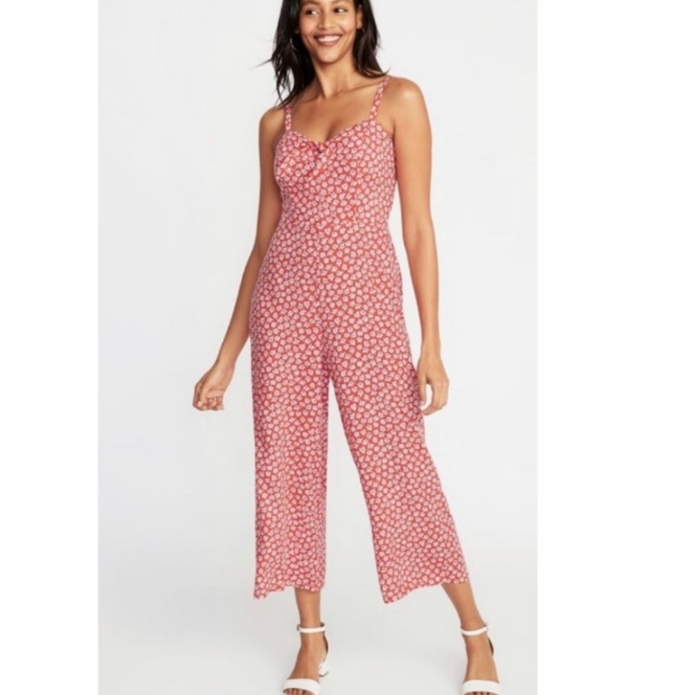Old Navy | Floral Tie-Front Jumpsuit Red Floral